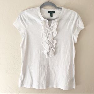 Lauren Jeans Co White top 💯 Cotton
